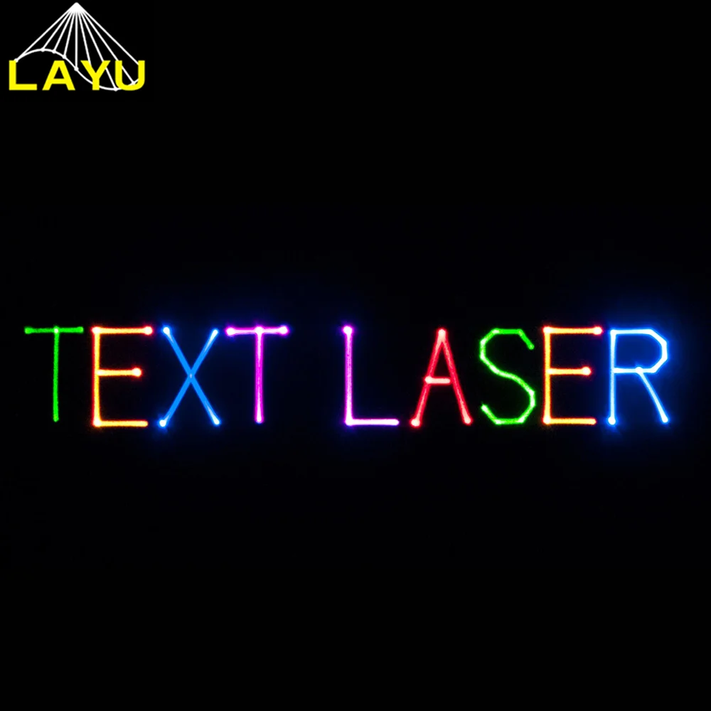 LAYU hot  sell item 1W RGB Text Laser Projector with Keyboard , Text Laser Logo Stage Lights for diso birthday party