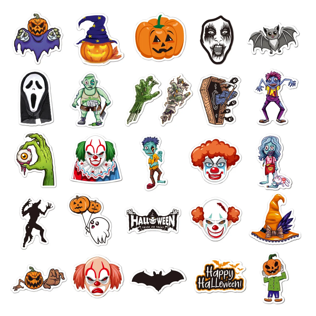 Waterproof Halloween Adhesive Sticker Party Decoration Bat Pumpkin Sticker for Children Wall Window Car Decor