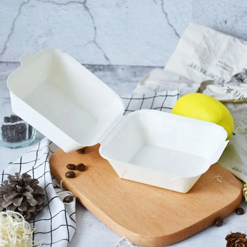 Custom greaseproof foldable paper fast food burger packaging box