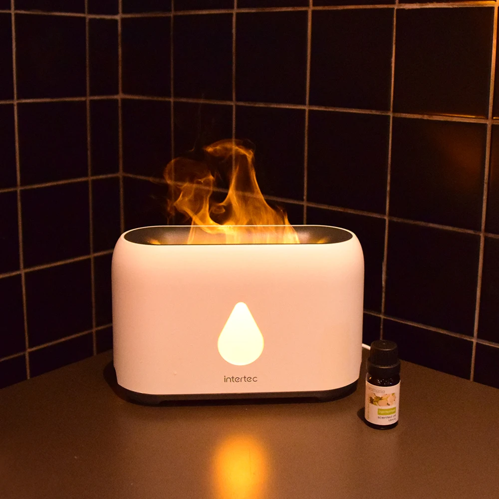 230ml capacity portable high quality aroma flame essential oil humidifier with LED night light