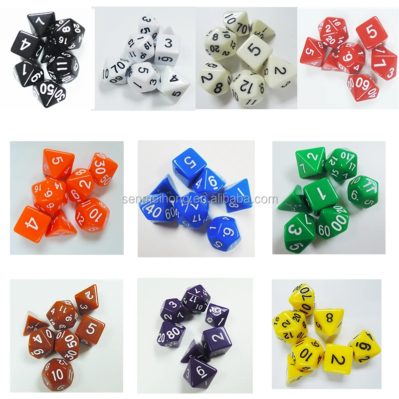 Wholesale Pvc Tube Packing Dice Normal Size Polyhedral Opaque Color Solid Set for DND