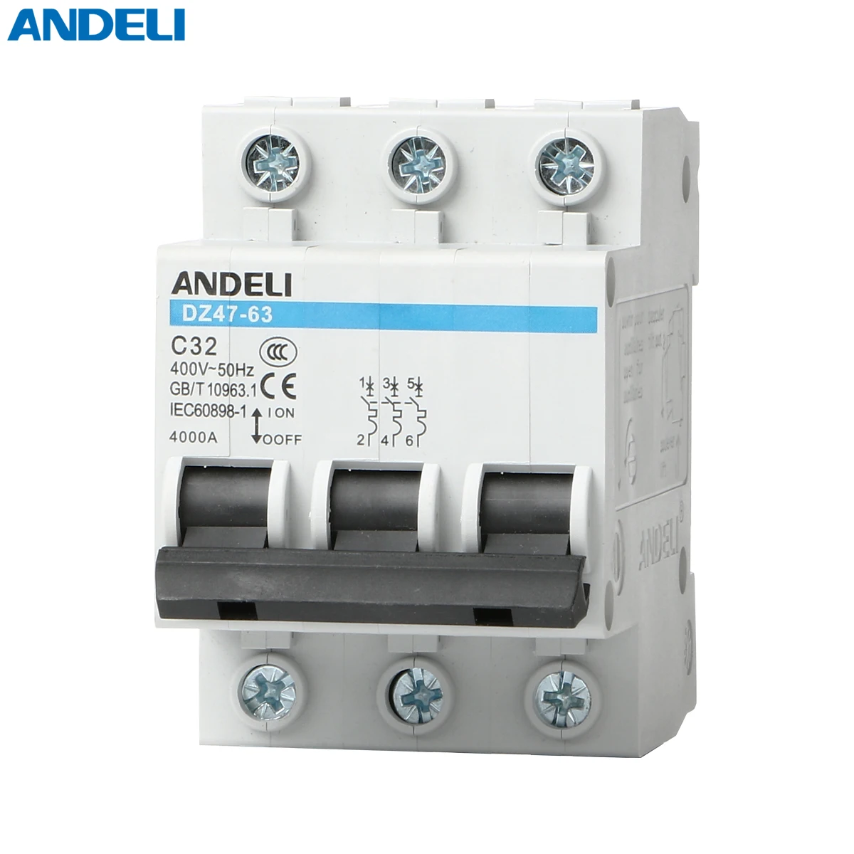  ANDELI DZ47-63 3 P модульный din автомат защити цепи переменного тока