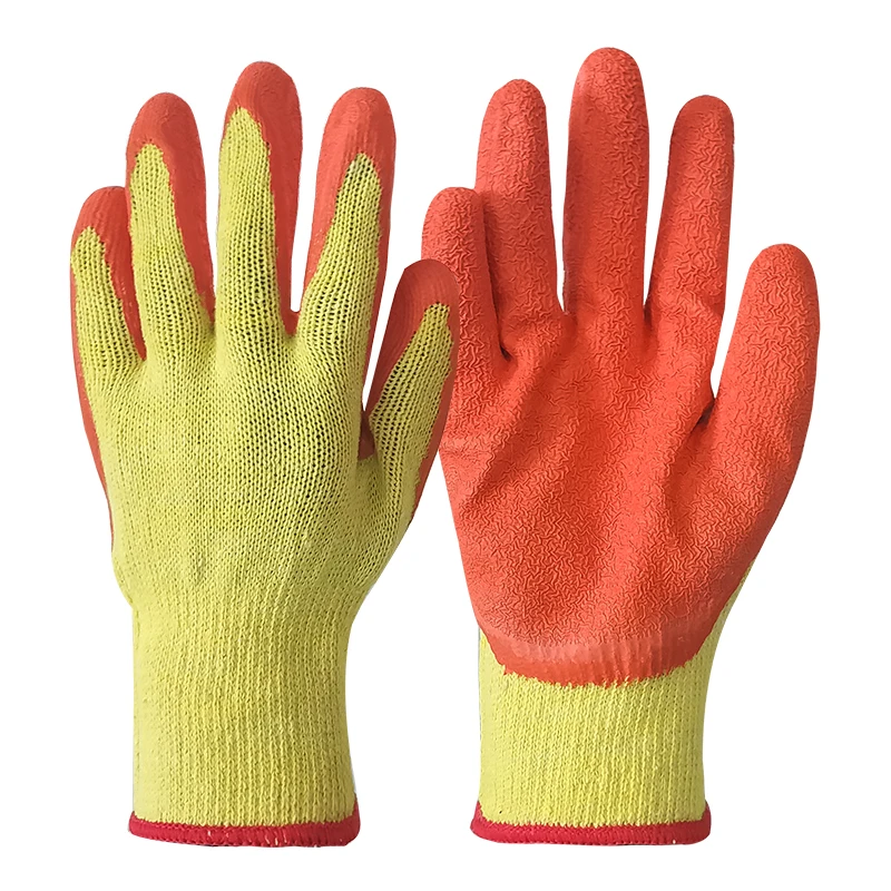 High quality 10 gauge cotton yarn latex wrinkle safety work gloves (1600406025477)