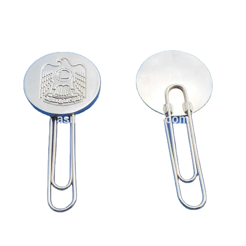 
UAE eagle falcon design round metal paper clip bookmark 