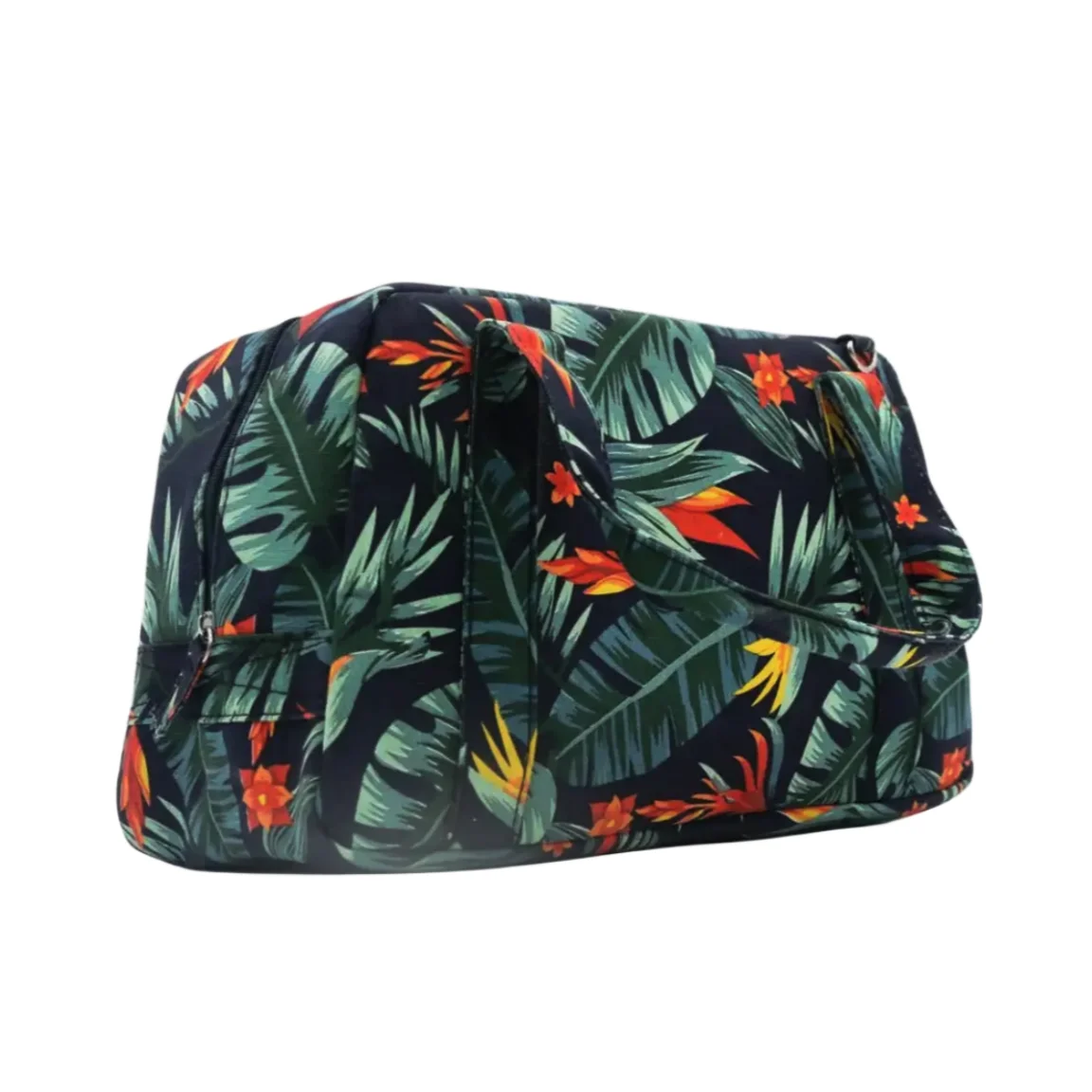 Hot Sale Hawaiian Floral Prints Cotton Canvas Duffel Bag Eco-friendly Canvas Travel Weekend Bag