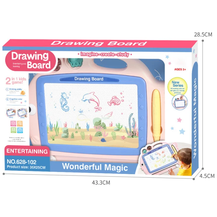 DIY Write and Erase Pad 3d Education children painting writing pad kids magic magnetic drawing board magnet pen stamps stencils