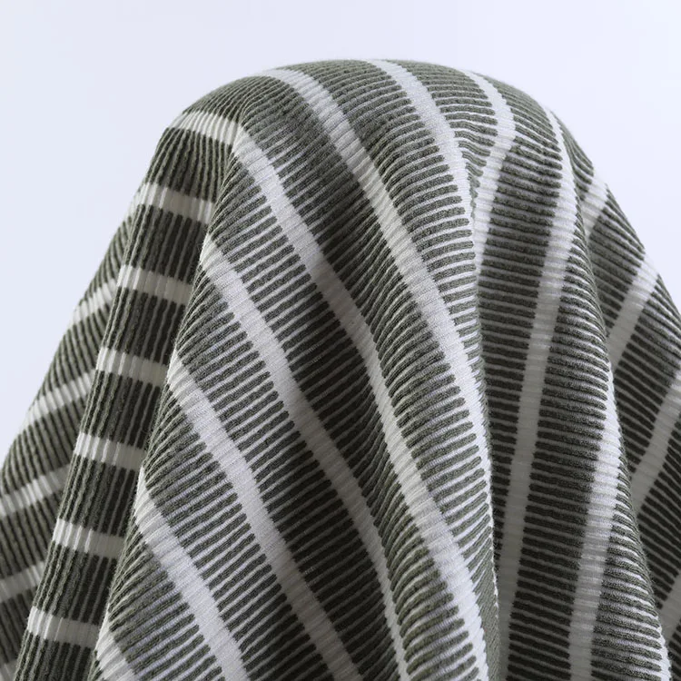 Knit Fabric CVC Spandex Rib heavy fabric