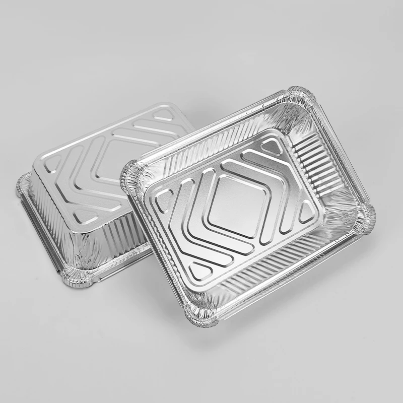 Disposable Aluminum Foil Container Barbecue Baking Takeout Food Grade Environmental protection Lunch Box 1100ml