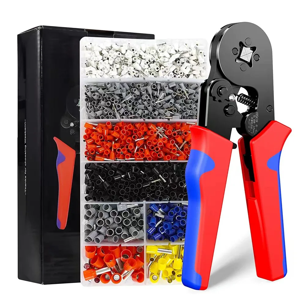 High quality HSC8 6-4A Copper Cable Tube Cord Crimp Tools set(1800Terminal+Crimping Pliers)