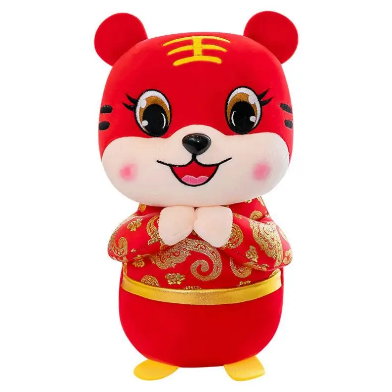 2022 zodiac tiger plush toy year of the tiger mascot plush toy doll hanging annual doll