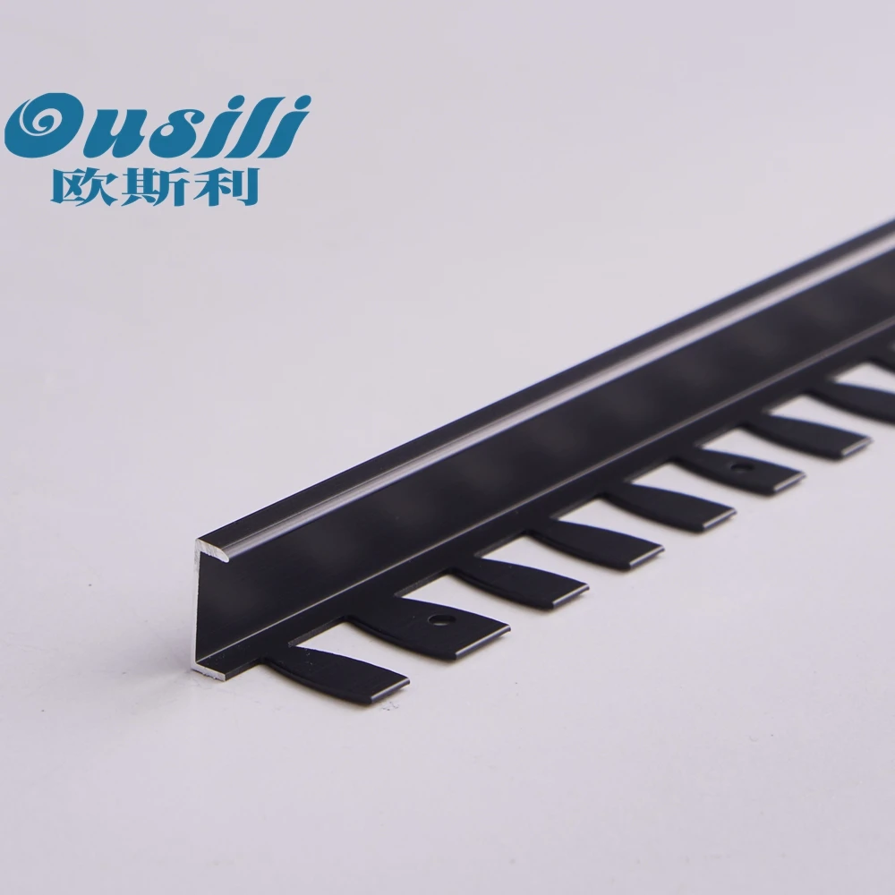 Prolink Metal YJ-D33 Gold Silver Color Aluminum Floor Inlay Strips Ceramic Corner Edge Tile Trim for Wall Floor Decoration