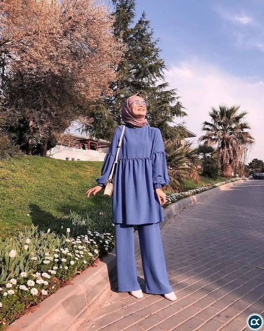 Wholesale Turkish Women Islamic Clothing Muslim Casual Set Clothes Arabic Casual Ladies Clothes Abaya Set