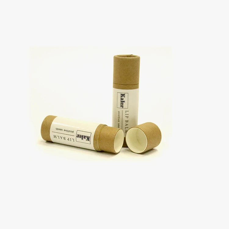Biodegradable   push-up Paper Tube Packaging for Natural Deodorant Kraft Cardboard  Tube   for Lip balm&body balm lipsticks