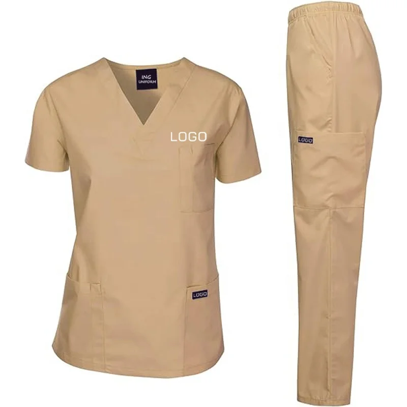 Wholesale Custom Stretch Breathable Women Sets Nursing Scrubs Uniformes De Enfermera Para Hospital Scrubs Uniforms Sets Woven