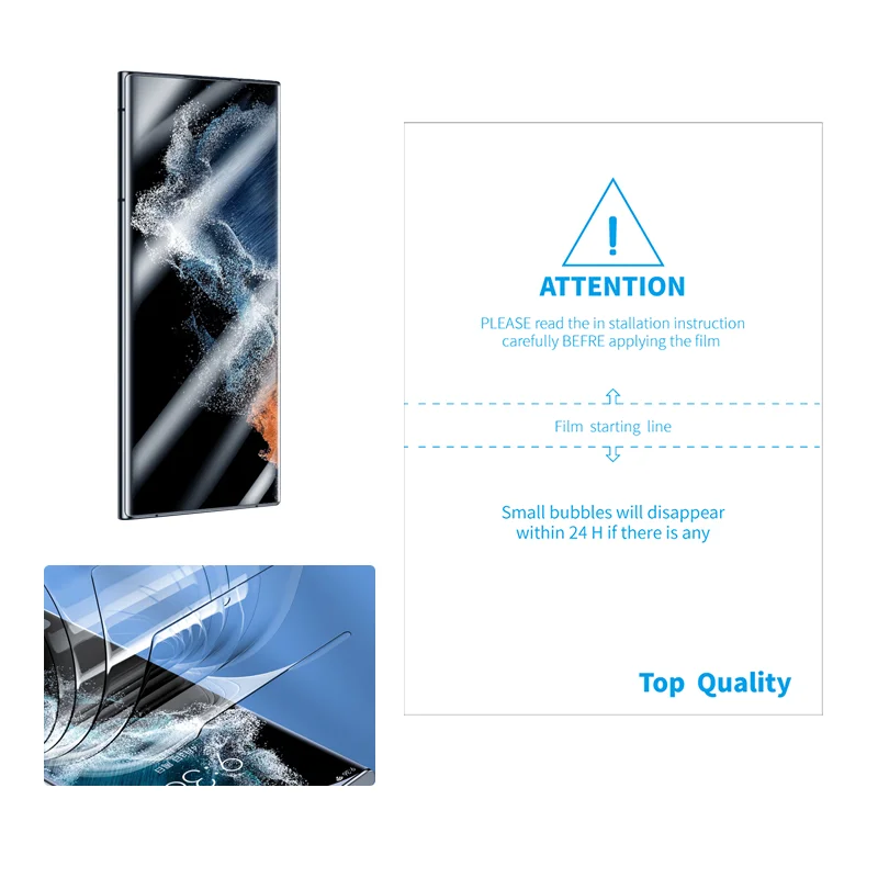 Imported flexible hydrogel film pelicula hidrogel Anti blue light block cellphone screen protector for mobile phone