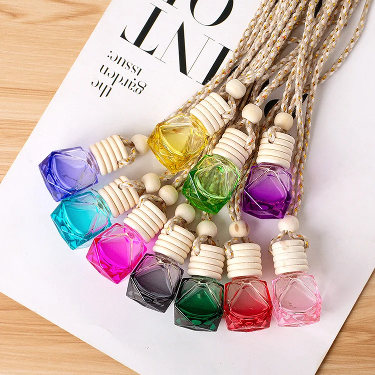 8ML colorful car perfume for air conditioner pvc air freshener diffuser empty bottle rope