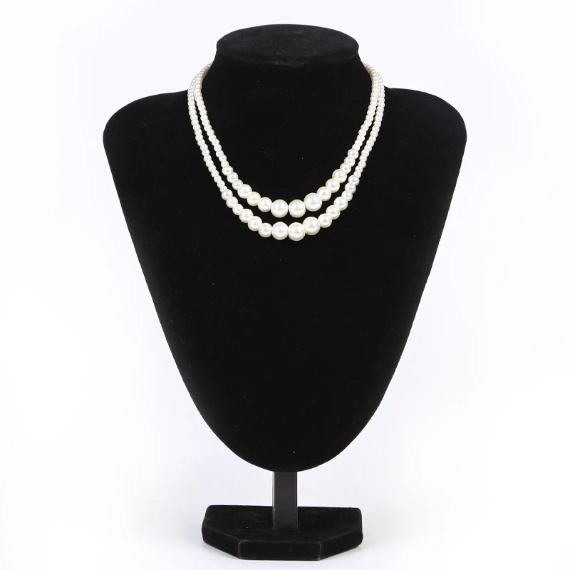 Hot Sale Glass Pearl Necklace 2 Layer Niche design Choker 4mm 6mm 8mm 10mm Layering For Women