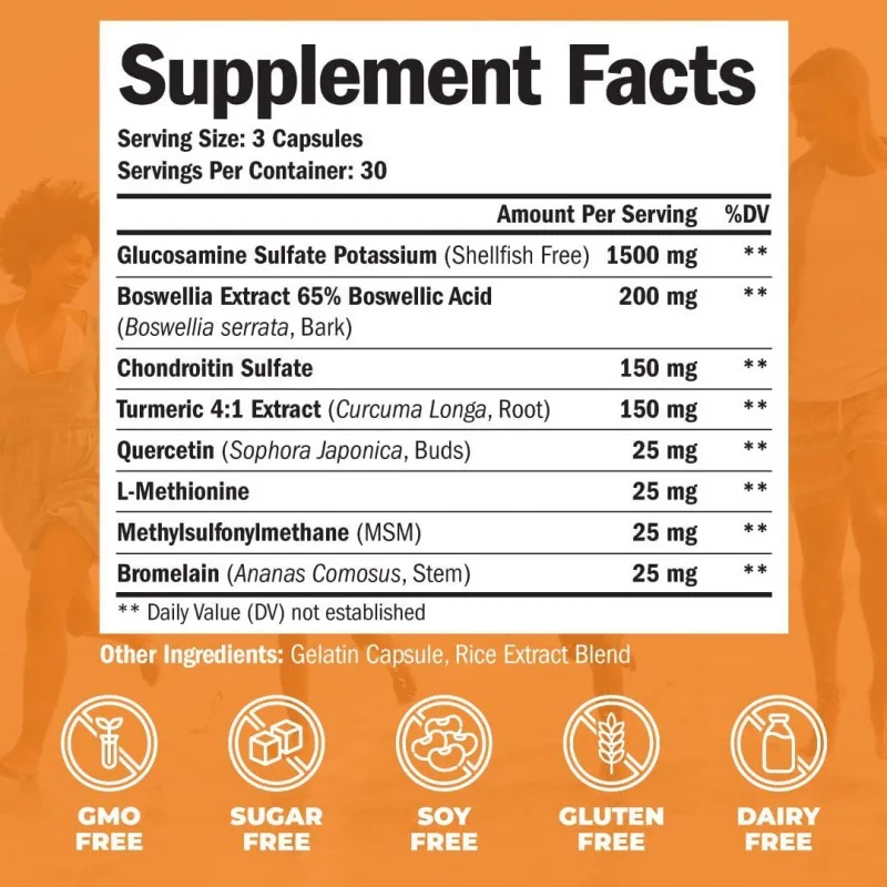 Glucosamine Chondroitin MSM Capsules sulfate tablets Joints Support Supplement Turmeric Capsule Glucosamine Chondroitin Capsules