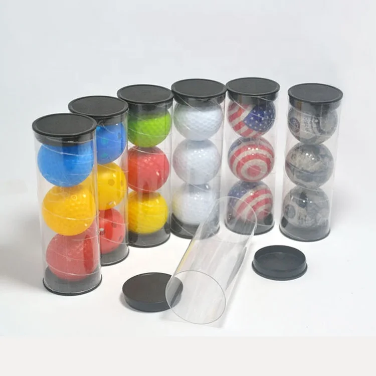 Custom Durable Clear Transparent Plastic Tube Cylinder Packaging for Golf Balls