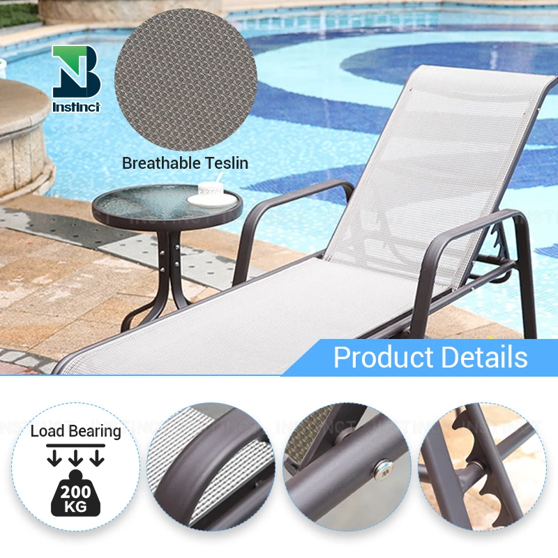 INSTNCT Modern garden New Product Outdoor Furniture Beach chair Beach Sun lounger adjustable sun bed lounger for beach