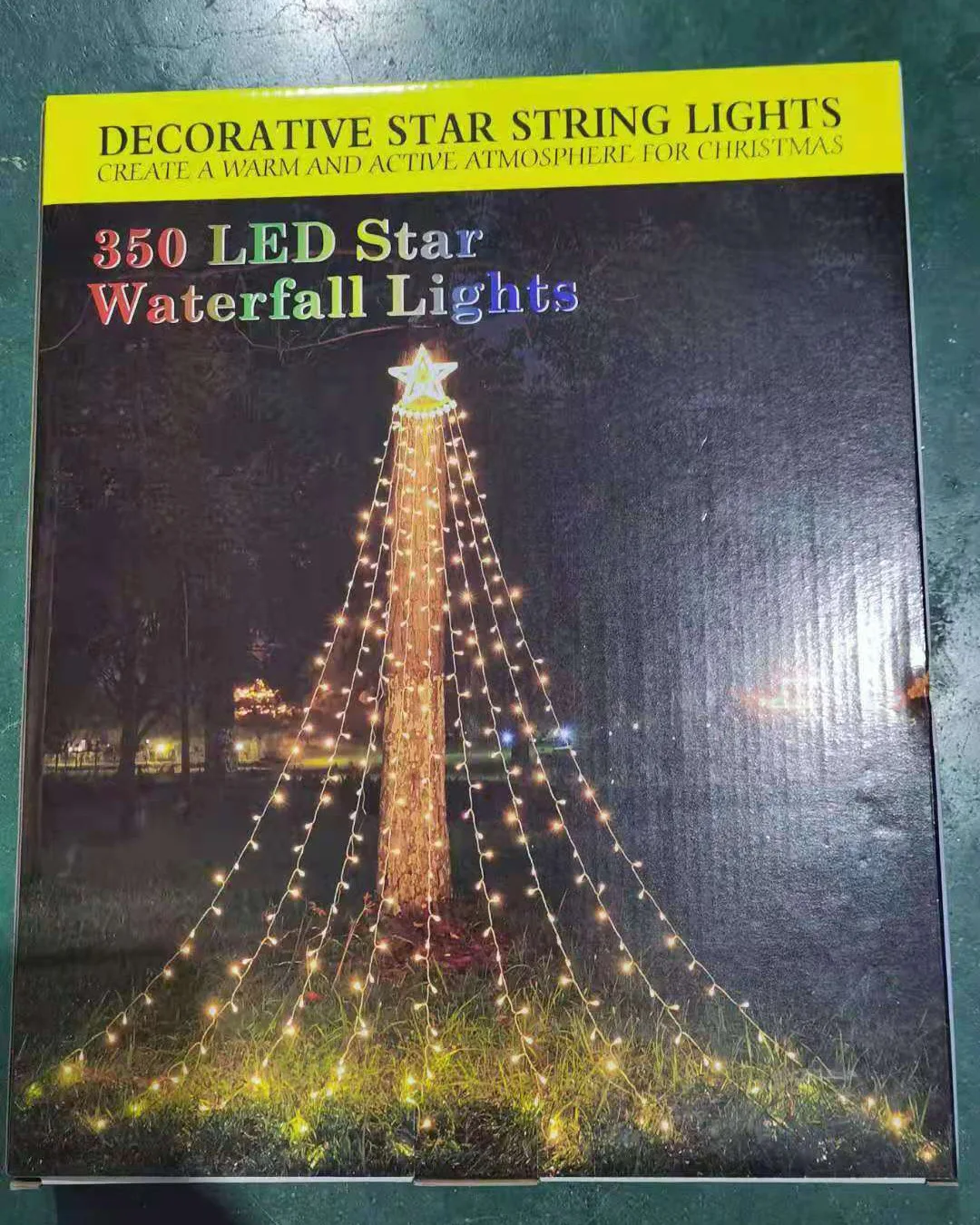 8 Modes Party Wedding outdoor Decorations 350lkn christmas Tree Curtain Waterfall Star Shape Fairy String Light