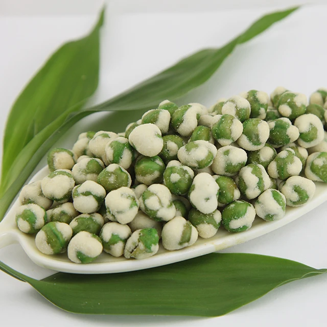 White coated roasted original flavor green peas