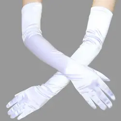 Женские Длинные атласные перчатки до локтя 1920s перчатки для невесты