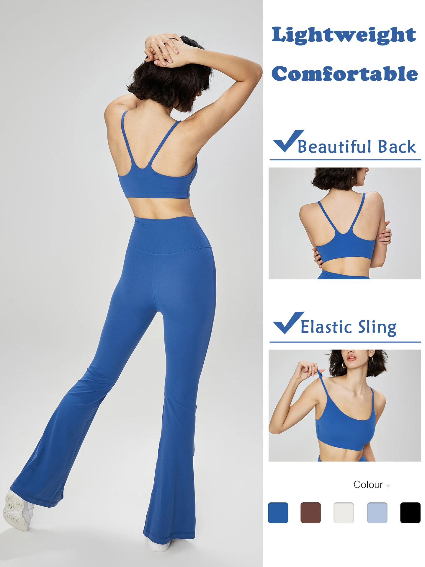 Wholesale Bulk High Impact U Neck Fitness Vest Comfortable Elastic Crop Tops with Removable Pads Teens Hot Sexy Sports Bra