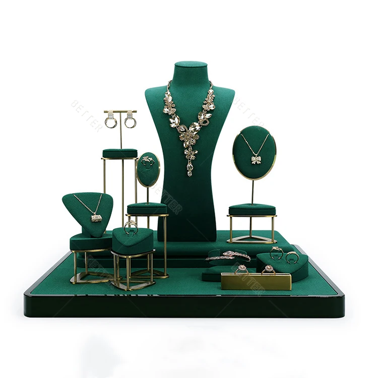 Velvet Necklace Display Bust Stand Jewelry Organizer Mannequin Neck Model Chain Pendant Holder Tower