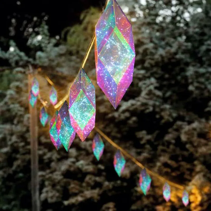 Custom Fantasy colors LED Lights Christmas Tree Decoration Colorful Diamond-Shaped Lights for Garden Yard Decoration