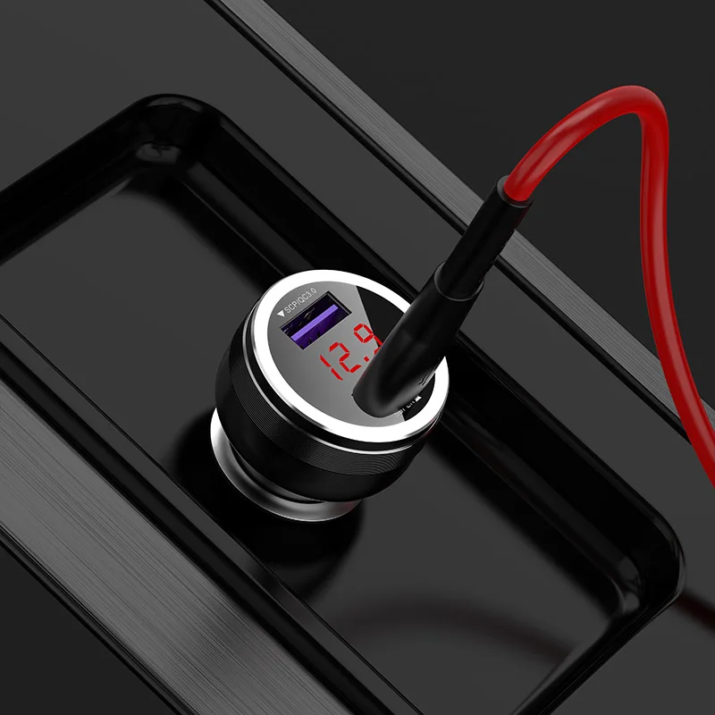 Car Charger USB C Fast Charging Cigarette Lighter Adapter USB Charger PD45W QC3.0 All Metal Mini Car Charger for iPhone Samsung