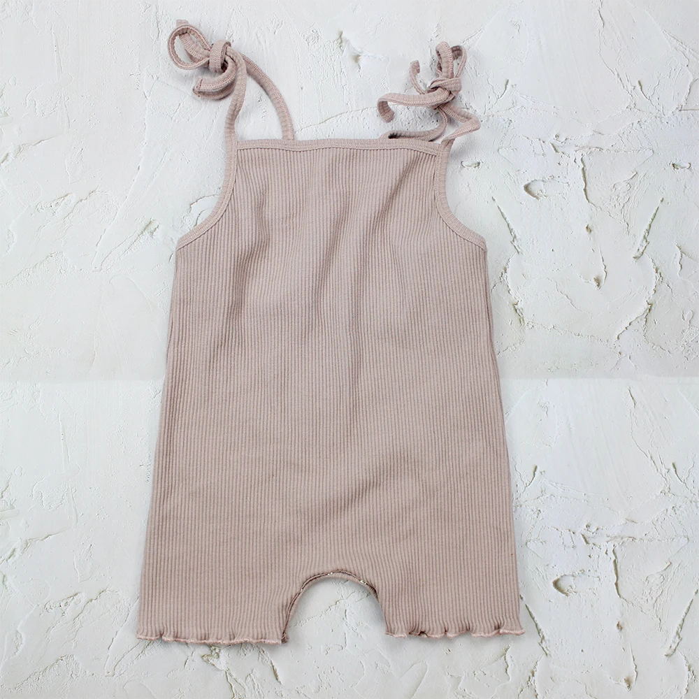 High Quality ropa de bebe ribbed cotton strapless infant baby clothes summer rompers girls for 3-6 months