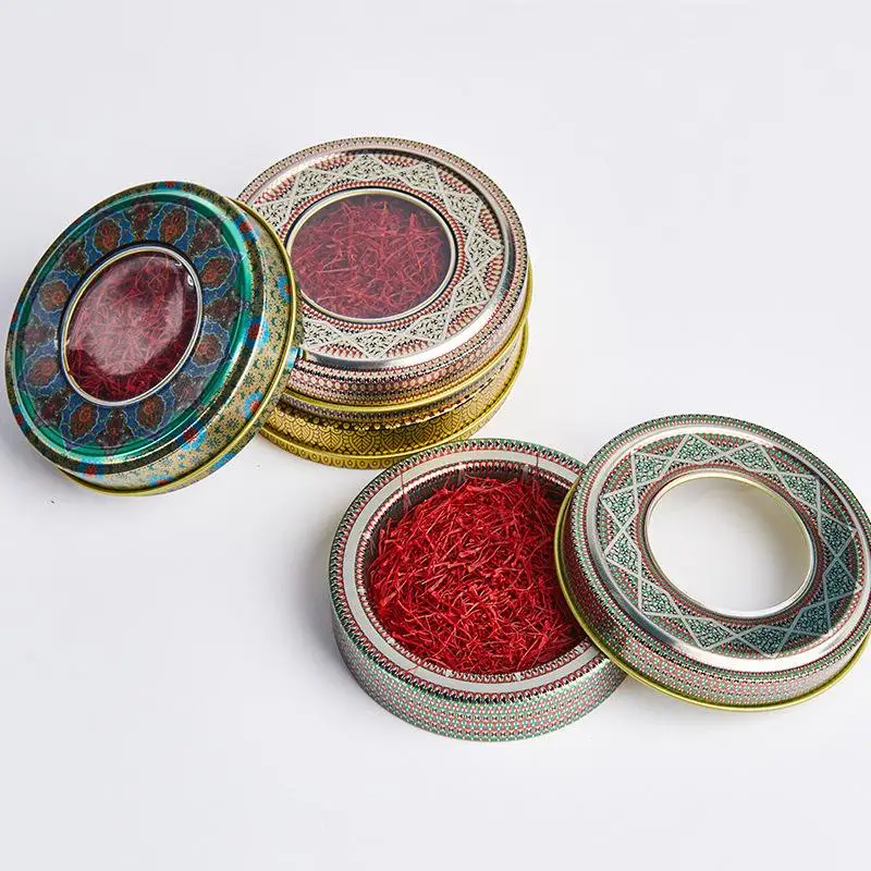 Оптовая продажа упаковочная коробка для шафрана на заказ роскошный контейнер жестяная