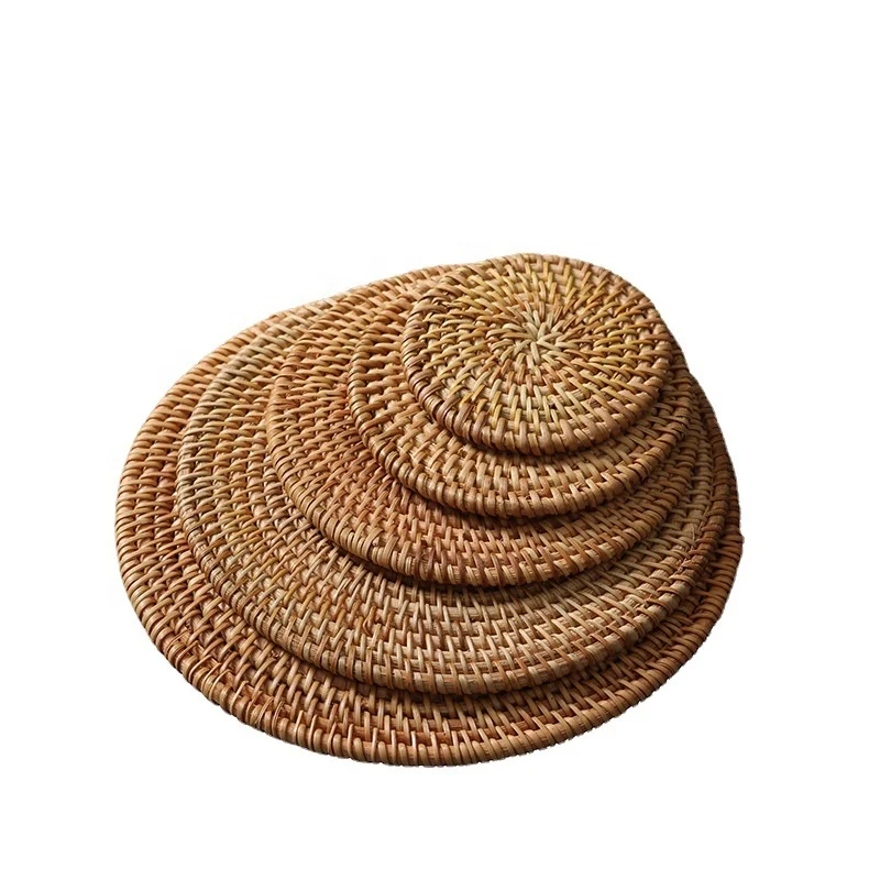 Manufacturer Wholesale Vietnam Rattan Cup Pot Tea Mat Eco-friendly Reusable Table Insulation Mat Tea Set Accessories