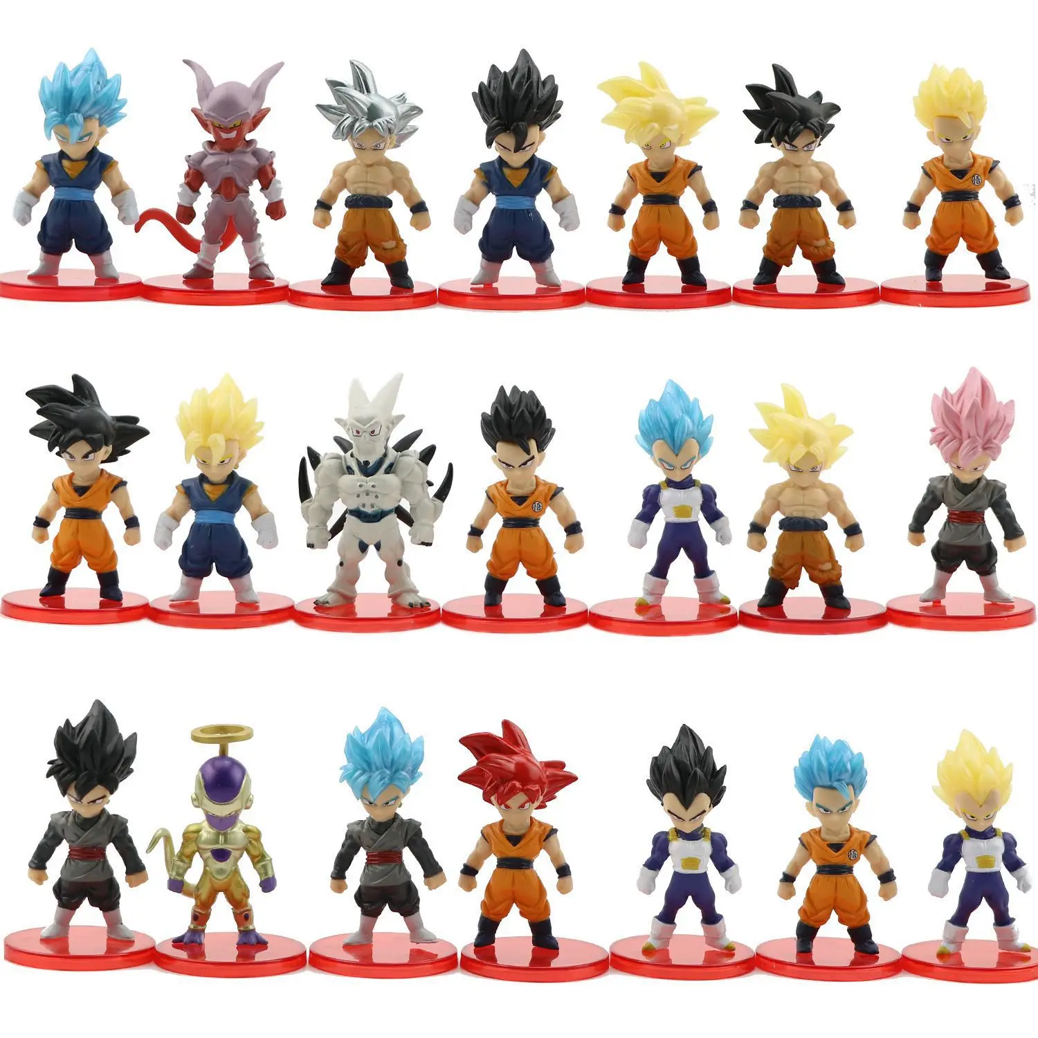Wholesale 21 Pcs/Set 8cm Japanese Anime Dragon Balls Figure Doll Toy GOKU Vegeta Action Figure