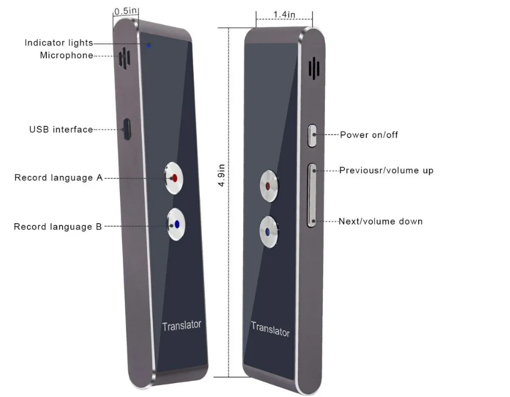 Language Translator Voice 68 language two way instant portable photo translation support wifi/hotspot/offline