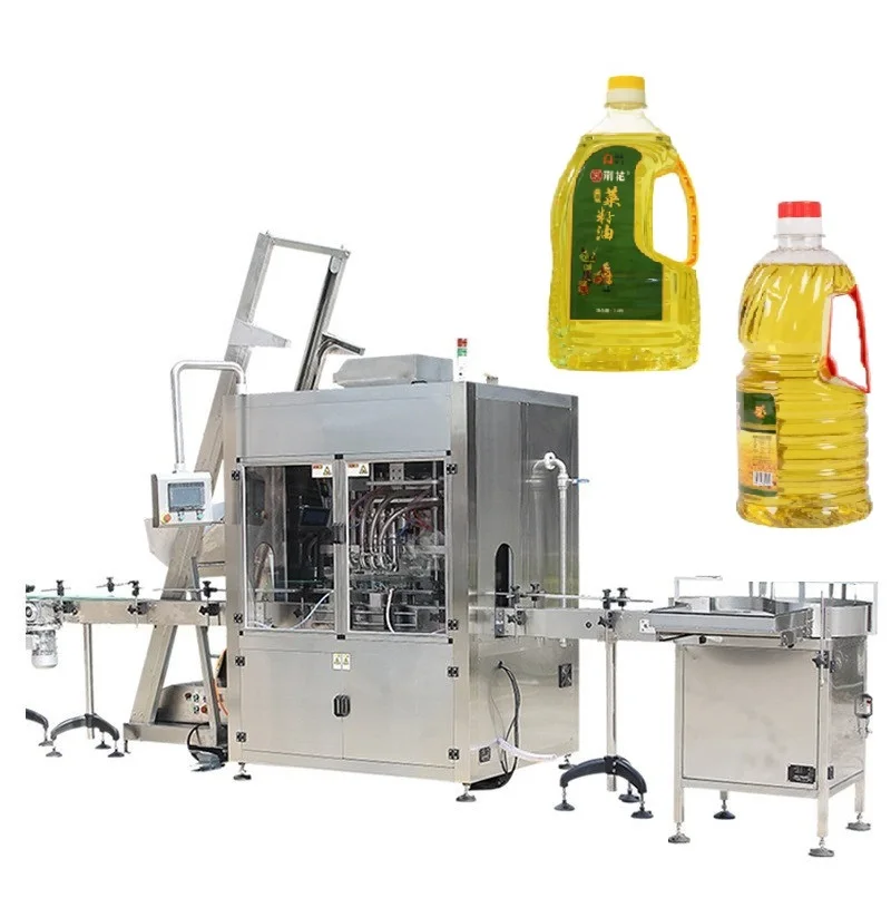 Automatic Cooking Edible Vegetable Olive Oil Bottle Filling Capping Labeling Machine Packing Line