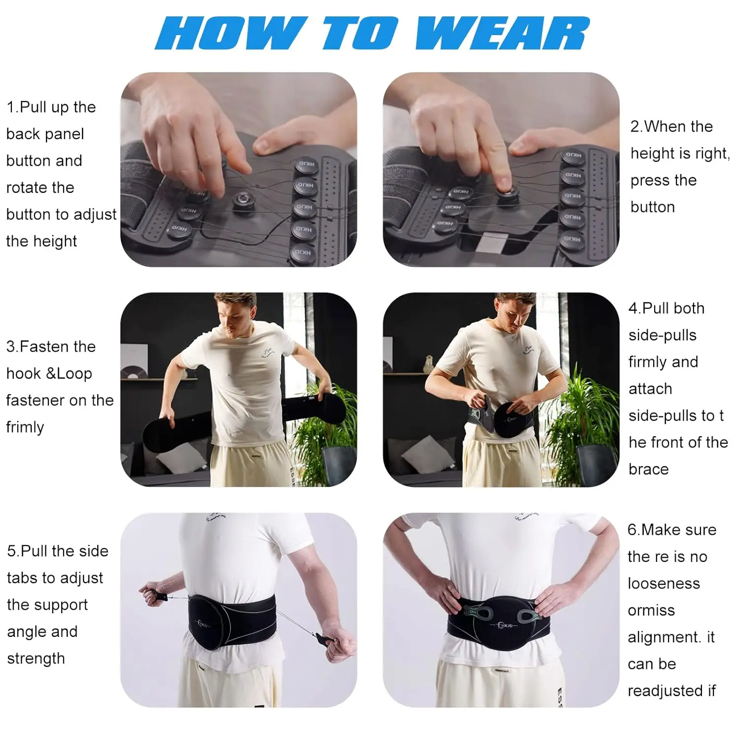 HKJD adjustable orthopedic lumbar sacral back brace waist belt medical lumbar lower back brace support for back pain