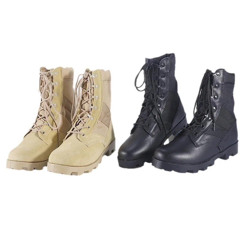 Custom Professional Coyote Jungle Grain Leather Outdoor Hunting Tactical Wholesale Combat Boots rubber outsole panama jack