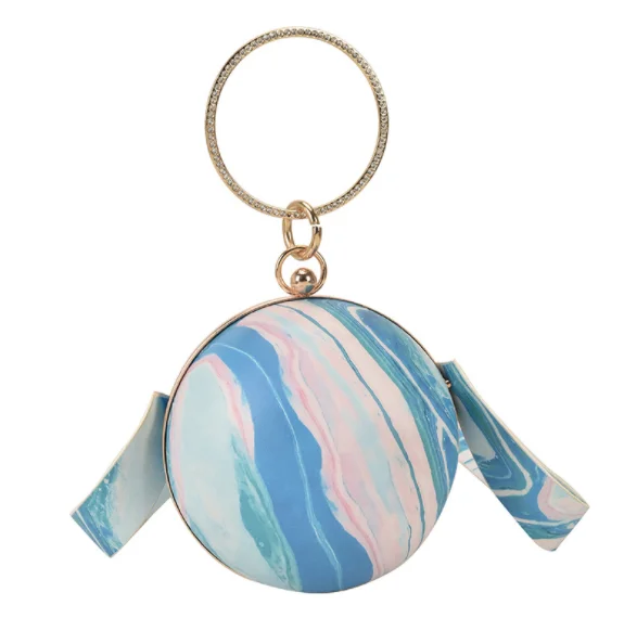 New Tie Dye Circle Design Evening Bag Standing Out Stunning Purse Ball Clutches Shoulder Bags For Girls