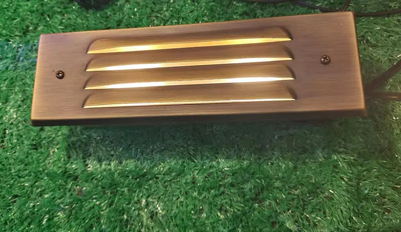 Outdoor 12V Landscape Stair Lamp Brass Recessed LED Step Lights Stair Wall Lights