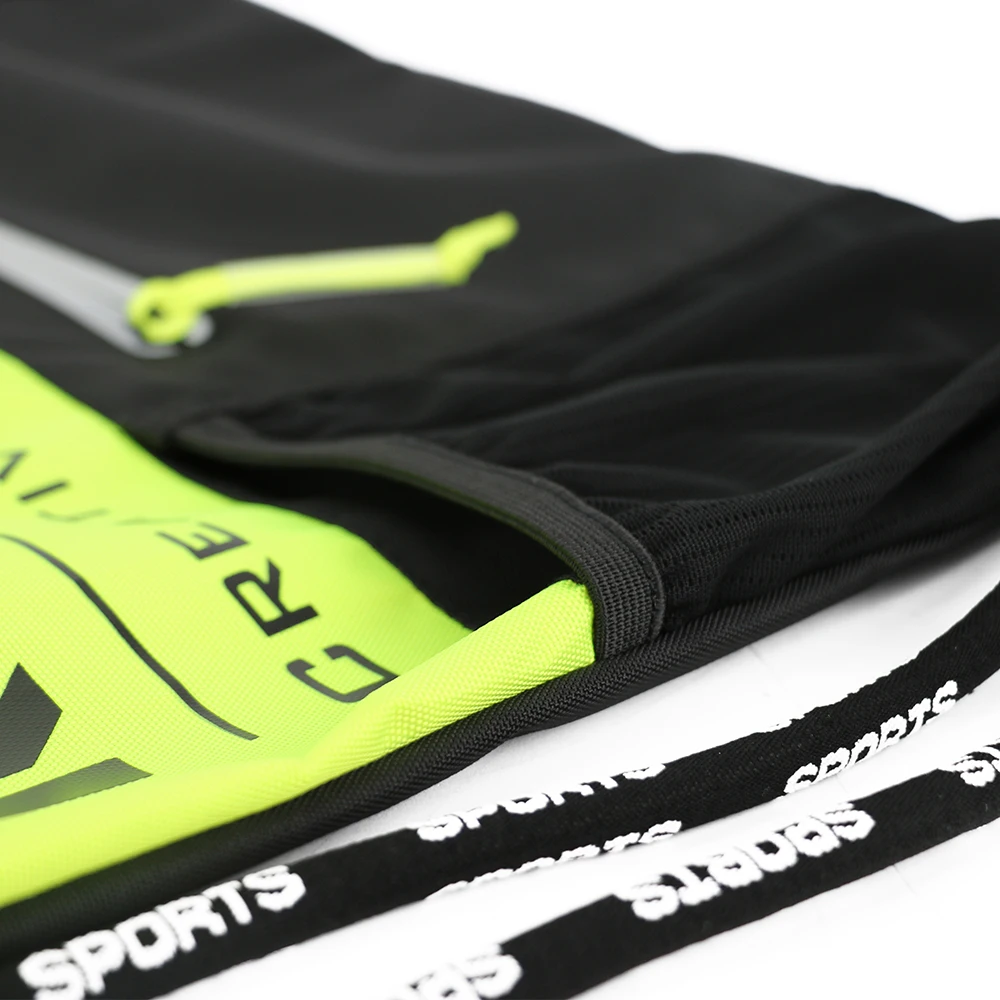 Kopbags Custom Logo Unisex Drawstring Bag Fashionable Plain Sport Gym Sack Pack with Nylon Lining Waterproof for Outdoor Usage