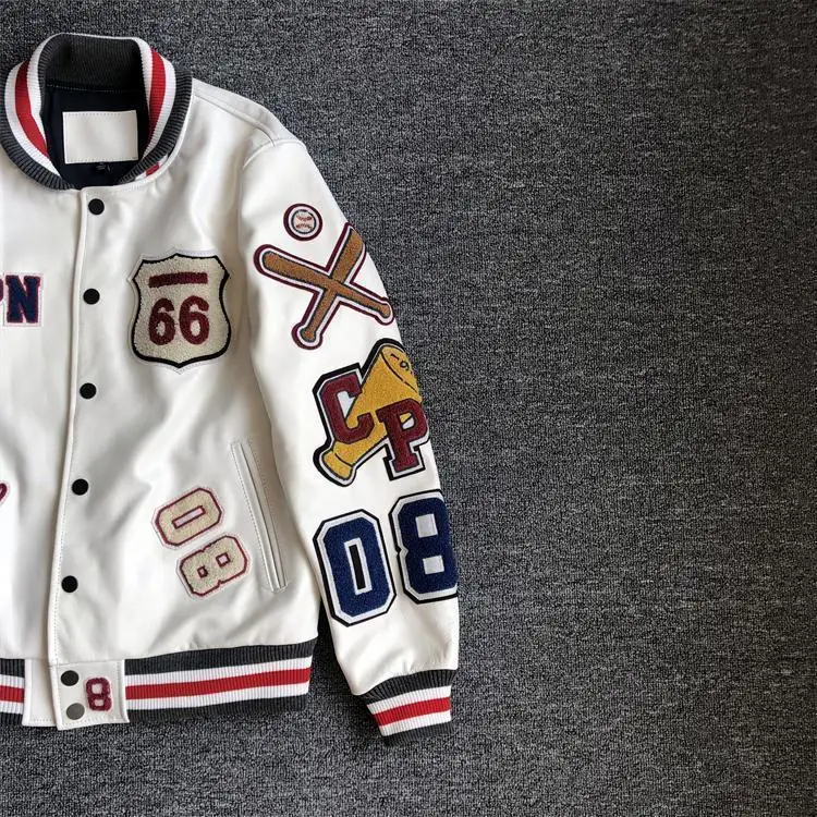 Winter wool chenille embroidery lettermen vintage varsity college jacket for men University Letterman Bomber Jacket