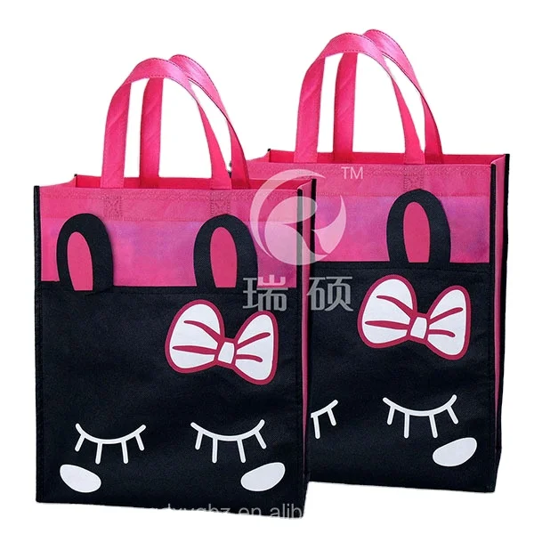 Custom 100 GSM  120GSM Non Woven Gloss Checkered Laminated Color Coating Tote Bag For Clothes Store Shoes Store