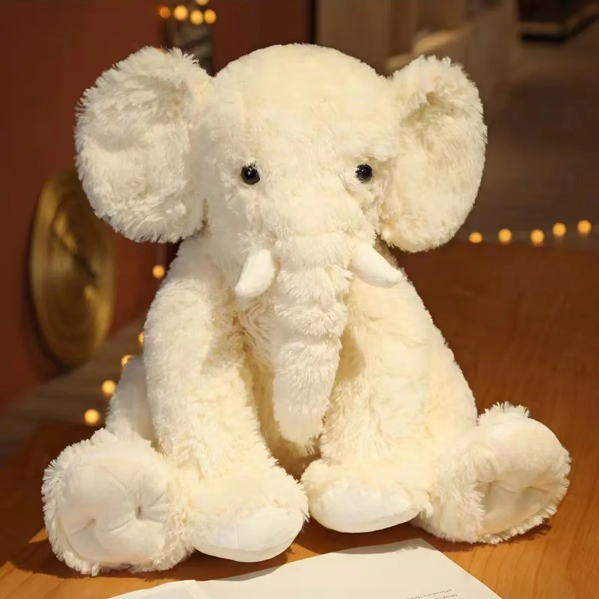 Long haired cute good quality plush elephant toy