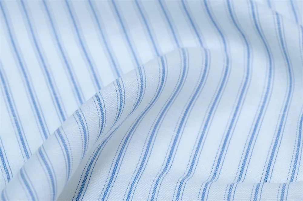 #2959  Factory price yarn dyed striped linen tencel lyocell  fabric for clothing