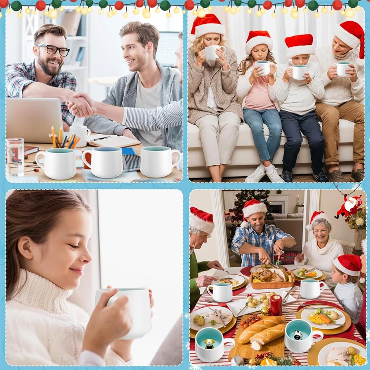 Cute Reusable Animal Decoration Inside Porcelain Cup With Handle Portable Food Grade Ceramic Animal Dog 3D Mug Cup For Drinking