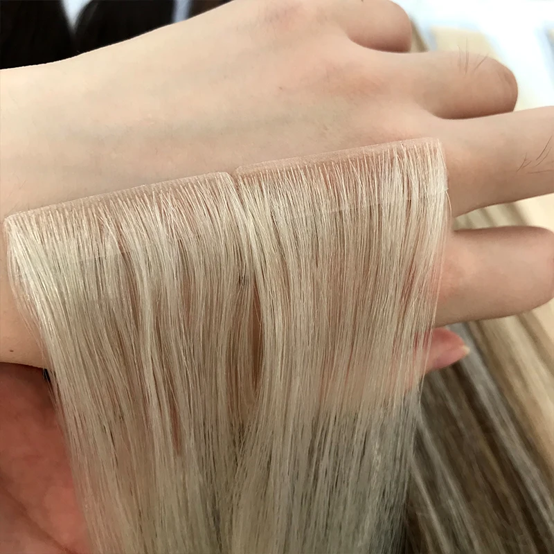 Wholesale Invisible Tape In Hair Extensions 100Human Hair Real European Russian Virgin Remy Raw 100% Tape In Human Hair