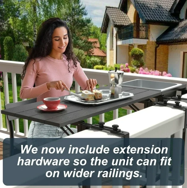 Outdoor furniture Upgraded  Balcony Table Outdoor Patio Bar Table Hanging Folding Adjustable