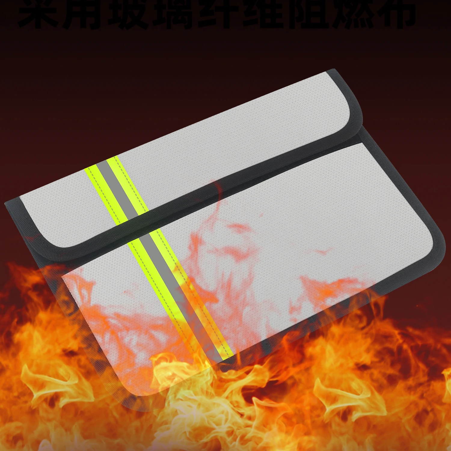 Fireproof Document Bag Zipper Customized Logo Waterproof Money Safe Travel Storage Organizer Bags for File